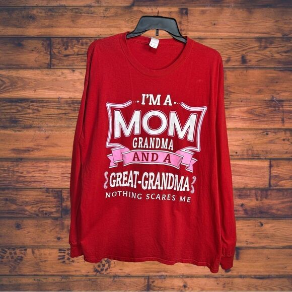 Fruit of the Loom Tops - 5 for $25🔥Fruit Of The‎ Loom Graphic Red Long Sleeve Cotton T-Shirt XL